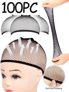 Stretchable Mesh Wig Caps – Soft & Breathable Elastic Net Cap For A Comfortable, Secure Wig Fit, Lightweight Hair Protector For Women - Black - View 3