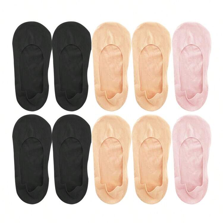 5 đôi tất nữ mùa hè mỏng, mềm mại, thân thiện với da, chống mùi, thoáng khí và màu trơn không bị tuột. - Nhiều màu - Xem 12