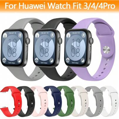 Correa de reloj de silicona ajustable compatible con Huawei Watch Fit 3/Fit 4/Fit 4 Pro, suave y cómoda, duradera, adecuada para deportes, fitness, correr, nadar y otras ocasiones. Banda de alta calidad, impermeable, ligera y transpirable, unisex.