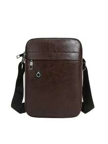 1 szt. Jednokolorowy plecak casualowy ze skóry PU z wieloma kieszeniami, zapinany na zamek błyskawiczny, odpowiedni dla mężczyzn do noszenia codziennych niezbędnych rzeczy, na ramię/przez ramię/do ręki, odpowiedni na wiosnę, lato, jesień, do biura, dojazdy do pracy, biznes