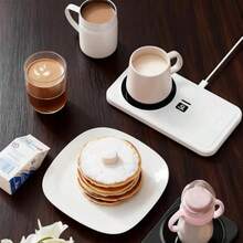 1 件全新恒温杯垫，二合一加热和无线充电，智能咖啡杯，带无线充电功能，适用于手机、耳机、手表，适合办公室、家居、礼物、生日、圣诞节 - 白色 - 查看 10