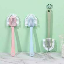 5-Face Multi-Functional Durable Shoe Brush, Suitable For Dorm Use Without Damaging Shoes, Long Handle Shoe Brush, Can Be Hung For Cleaning, Removes Stains, Laundry Brush - Multicolor - View 3