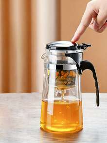 1个升级版750毫升高硼硅玻璃茶壶，鹿头图案，含茶漏，一键茶水分离，适用于散装茶叶和花茶，是送给爱茶人士的理想礼物，适合家庭或餐厅使用。 - 彩色 - 查看 9