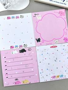 80张/套 粉色布丁小猫便签本，可爱办公便签，手撕装饰文具