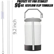 8PCS Reusable Straws 64 Oz IceFlow Tumbler Accessories With 2 Long Straw Cleaner Brushes PE Plastic Straws 64oz - 96oz - Xem 3