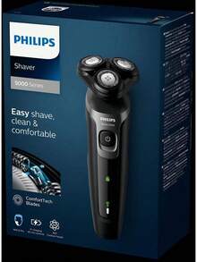 PHILIPS 飞利浦 5000 系列 S5166/03 男士旋转剃须刀，黑色，高效剃须刀片，带图标的 LED 显示屏，干湿两用，360 度旋转，一键式按钮，智能感应胡须密度 - 黑色 - 查看 8