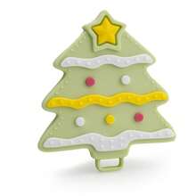 Mordedor de silicona hervida de grado alimenticio, forma navideña, juguete de dentición de silicona anti-mordida para bebés - Papá Noel está bronceado - Ver 25
