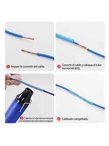 Pistola de Aire Caliente 300W - Portátil con Bocas Rojas y Negras | Para Proyectos Pequeños, Adhesivo y Remodelación - Azul - Ver 7