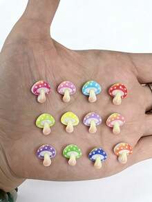 60/30片卡通蘑菇美甲装饰贴纸，彩色波点渐变DIY美甲贴纸，适合女性和女孩 - 彩色 - 查看 3