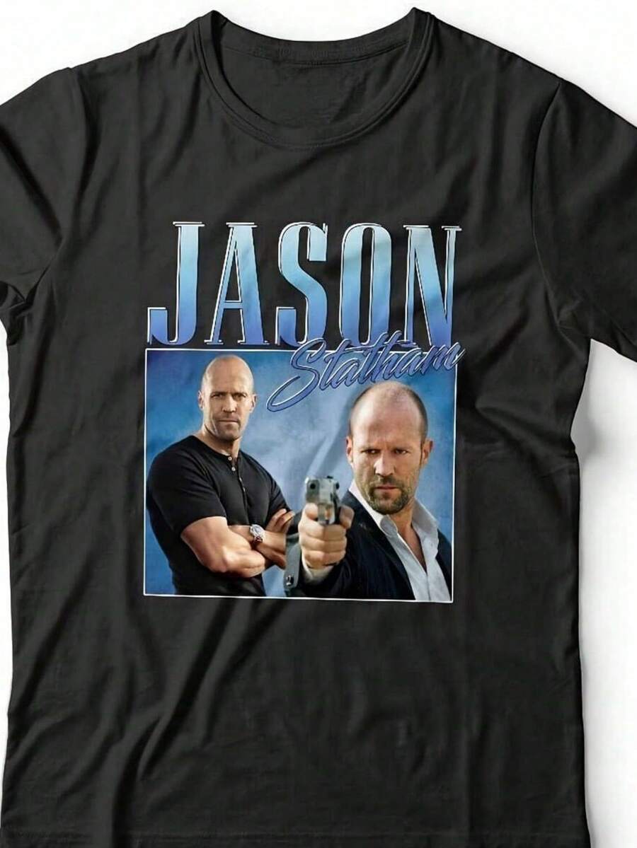 Jason Statham Appreciation Tshirt Unisex Throwback Homage Stag Hen Do - Black - View 1