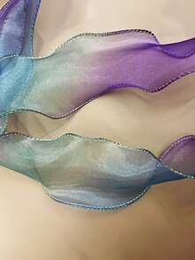 1pc 3m Rainbow Gradient Tulle Ribbon - Polyester Wavy Edge Crafting Accessory, Suitable For Valentine's Day Gift Wrapping, Wedding Decor, Floral Arrangements,And Handmade Bouquets,Party Decorations - Multicolor - View 5