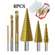 6件套钛合金阶梯钻头套装 - 多功能木工铣刀 - 彩色 - 查看 12