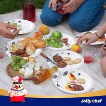 JOLLY CHEF 140 Count Paper Plates 10 Inch Soak Proof, Cut Proof, Heavy Duty Leaf Printed Disposable Paper Plates For Everyday Use - ColorA - View 7