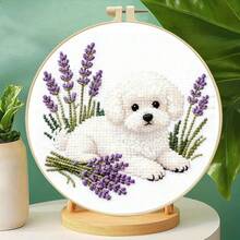 DIY Cross Stitch Kit - Pet Themed | Husky/Corgi/Teddy/Labrador/Shepherd/Pomeranian & More Patterns | Beginner Friendly Embroidery Craft Kit With Fabric, Floss, Needles | Creative Home Decor & Gift - Multicolor - View 5