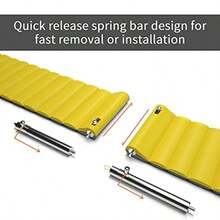 Replacement Strap For 22mm Smartwatch | Soft Silicone With Quick Release Spring System | Strong Magnetic Clasp, Compatible With Various Models - Grayish Yellow - View 4