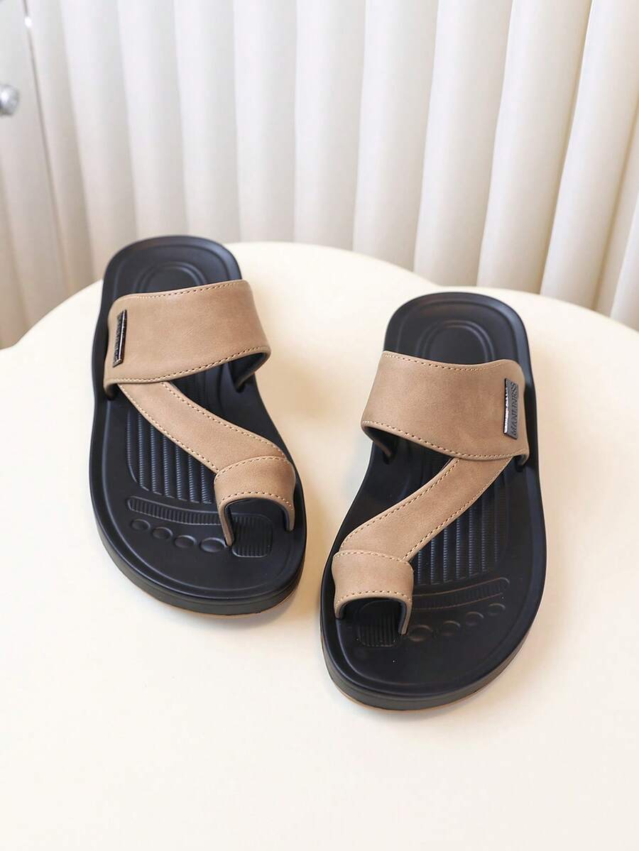 Children's Fashion Slippers / Children's Fashionable Comfortable Lightweight Soft Bottom Flip Flop Sandals - Khaki - View 1