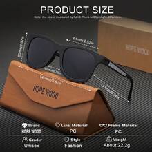 HOPE WOOD HOPEWOOD 经典复古长方形眼镜，时尚眼镜，男女通用驾驶眼镜 - A - 查看 5