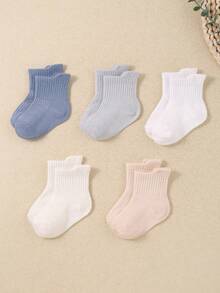 20/10/5 Pairs Soft Baby Boat Socks, Ribbed Cuff, Non-Slip Heel, Toddler Boys' Athletic Socks, Anti-Slip Design, Super Soft Breathable Stretchy Daily Socks, 0-36 Months, All Season, Baby Socks, Toddler Socks, Non-Slip Socks, Ribbed Socks, Children Gift Set, Christmas Gift, Back To School Essential - Multicolor - View 6