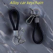 1pc Alloy Car Keychain Pendant, High-End Men's Metal Braided Rope Keychain, Couple Cool Keychain Pendant, Cute Keychain - one-size - View 5