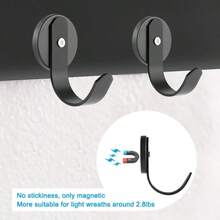 2 Packs Magnetic Wreath Hanger Wreath Holder Wreath Hanger Hook For Metal Front Door For Christmas Decorations - Black - View 5