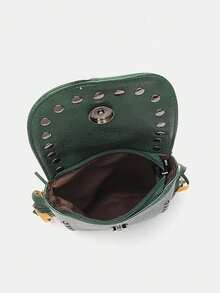 Fringed Boho Style Shoulder Crossbody Bag, Retro Fashion Street Punk Phone Pouch, Suitable For Daily Use - Army Green - View 8