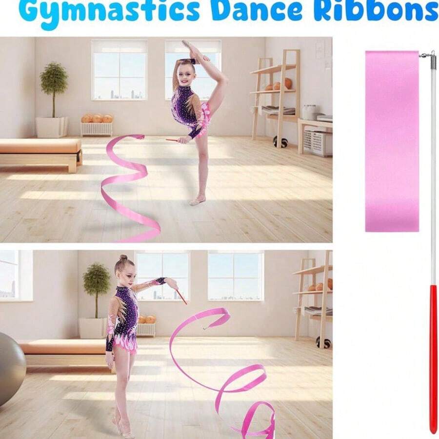1pc Shiny Sequin Tassel - Suitable For Gymnastics, Ballet And Artistic Performances, Rainbow Rhythmic Gymnastics Rope Set. Durable Competition Artistic Training Rope, Adult Fitness Rhythmic Stick - Multi-Color Gymnastics Training Equipment, Adjustable Birchwood Gymnastics Single Bar Set - Multicolor - View 1