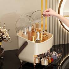 1个大容量化妆品收纳盒，可收纳口红、面膜、护肤品等，适用于梳妆台。