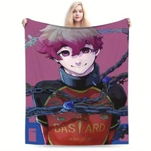 Blue Lock Alexis Ness Anime-Themed Throw Blanket - Cozy Polyester Blend, Vibrant Character Design, All-Season Use For Living Room, Office, Sofa & Travel - Perfect Gift For Anime Fans, Anime Blanket, Comfortable Home Accessory - 彩色 - 查看 10