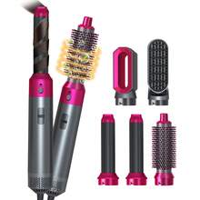 UKLISS 2026 Upgraded 5-In-1 Hot Air Brush Styler - Combines Blow Dryer, Straightener And Curler, Multi-Functional Electric Styling Tool, 3 Heat Settings, 3 Interchangeable Wet/Dry Brush Heads