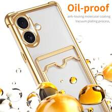 Hadaasi 1个黑色气囊防摔电镀卡槽硅胶软边高透明TPU背板手机壳,带卡槽,适用于Apple 17 Pro/17 Pro Max/17 Air/17,Galaxy S26 Ultra/S26 Edge/S26 Plus/S26/S25 FE/A17/A07,Redmi/Honor 400 Lite/400 Pro。 - 黑色 - 查看 9