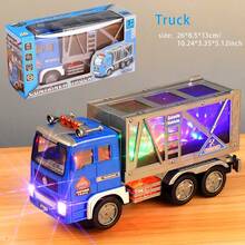 Children's Electric Engineering Vehicle Toys Children's Electric Excavator Fire Truck Outdoor Toys Children's Gifts With Colored Lighting Effect With Dynamic Sound Effect Can Be Moved In All Directions (Not Including Batteries) - Multicolor - View 13
