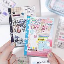 20sheets/Book Sticker Book, Paper Whispers Series, Delicate Text-Themed Die-Cut PET Stickers, Scrapbook Supplies, Notebook Accessories, Decorative Items For Photo Frames, Computer And Phone Cases, Water Cups, Junk Magazines, Pencil Cases, Desktop Decorative Stickers, Back-To-School Season Stickers, School Supplies Stationery - Multicolor - View 6