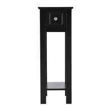 LIVINGANDHOME Living And Home Modern Side Table With Drawer MDF Open Shelves Space Saving X Frame Design Bedroom Living Room - Black - View 6