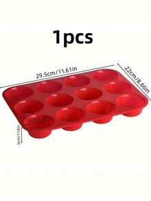 12-Cup Silicone Muffin Pan - Non-Stick Baking Tray, Easy Baking, Perfect For Muffins, Cakes And Breads - Durable, Easy Release, Heat Resistant Kitchen Tool