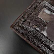 Men's Solid Color Slim Wallet With Credit Card And ID Window, Bifold Design, Suitable For Teachers, Men's Gifts, Business Young People, Multi-Card Slots, Ultra-Thin And Portable, White Collar Design, Suitable For Male College Students, Office Workers, Business People, Commuters, Office And Other Occasions - Black - View 7