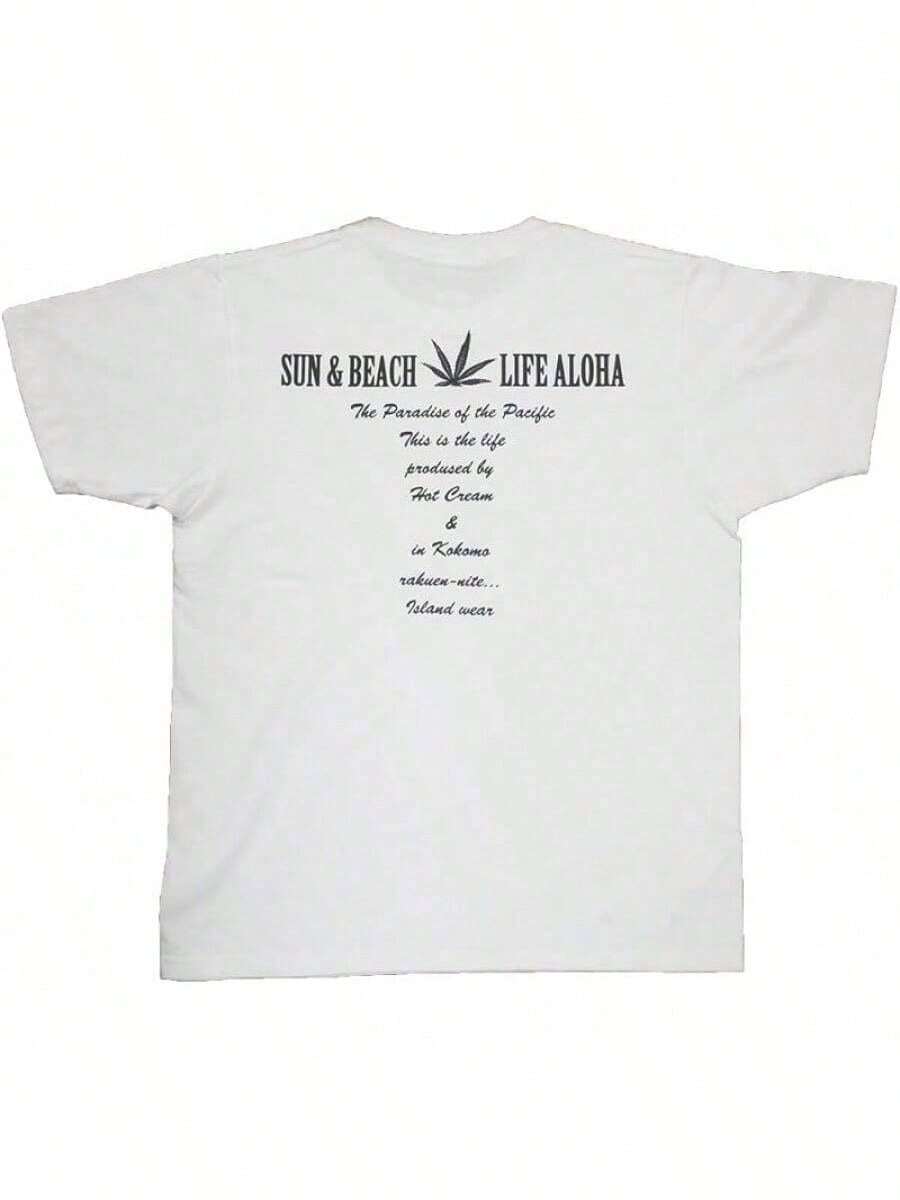 [Inco Com] One-Piece T-Shirt With Life Aloha Pattern On The Back - 白色 - 查看 1