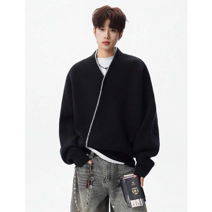 Swetry sportowe męskie - Czarne - Zobacz 1