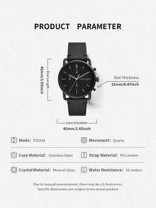Fossil Reloj de pulsera de cuarzo para hombre, multifuncional de negocios y moda, modelo FS5504 - Negro - Ver 8