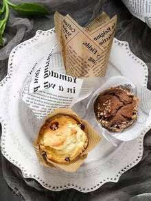 50/100pcs Tulip Baking Cups - Oil Proof, Fryer Paper, Cup Shaped Cake Mold, Unified Baking Standard Size, Non Stick Baking Mold, Suitable For Weddings, Birthday Parties, Valentine's Day, Retro Countryside Decoration, Durable Party Supplies, Birthday Cake Containers, Home Baking Materials, Oil Proof Paper, Dessert Display, Pancake Baking, Cake Mat, Women's Gifts, Home Gifts - Khaki - View 4