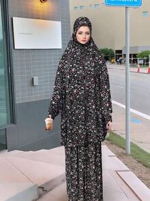 1 chiếc áo Abaya dài rộng có mũ trùm đầu và khăn trùm đầu dành cho nữ, thích hợp cho việc cầu nguyện, thể thao trong nhà/ngoài trời, khăn che mặt mềm mại cho nữ, phụ kiện cần thiết cho kỳ nghỉ và du lịch. - Nhiều màu - Xem 11