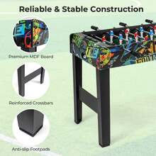 37" Mini Foosball Table 2-In-1 Game Table With Detachable Legs For Tabletop - Black - View 5