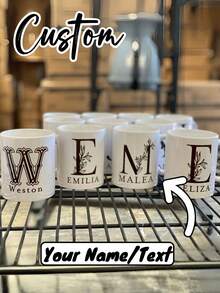 1Pc Letter A-Z Personalized Custom Letter Name Coffee Mug - Design Custom Cup, Ceramic Cup, Novelty Mug, White Tea Cup, Summer And Winter Drinkware, Birthday Gift, Family Party Gift, Holiday Gift Anti-Mold, Reusable Exquisite, Adorable, Modern, Contracted Custom, Personalized, Unique Ideal Gifts Him Her Anniversaries Valentine's Day Mother's Day Birthdays Children's Day,Home & Living,Haunt Your Home,Souvenirs - Multicolor - View 1