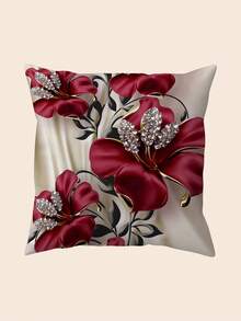 1pc Minimalist Floral Print Decorative Pillow Cover, Suitable For Home Decor, Bedroom, Living Room (Pillow Insert Not Included) (Multiple Sizes) (No Embroidery) - Multicolor - View 5
