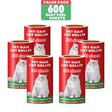 超黏寵物毛髮除毛滾輪 100/200/400/600/800 張超值組，適用於衣物、沙發、地毯、床上用品的狗貓除毛器，附 1/2/3/4 個塑膠手柄與 1/2/4/6/8 個替換滾輪，手動操作 (4/6/8 個替換裝需另購) - 紅色 - 查看 8