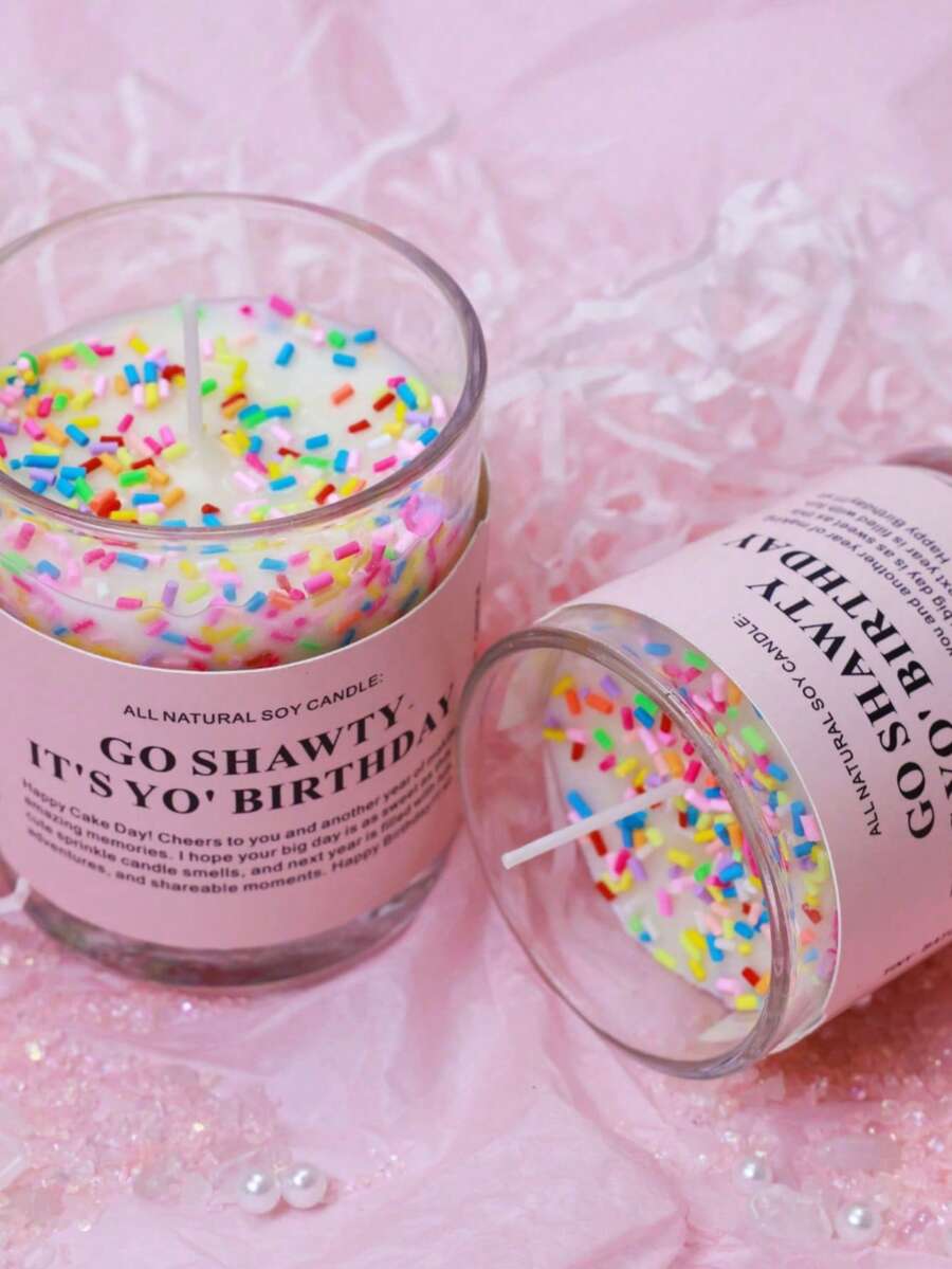 1pc Large Cup, Happy Birthday! Wishing You A Very Happy Birthday And Many More Wonderful Memories In The Year Ahead. May Your Birthday Be As Sweet As This Adorable Frosted Candle, And May The Coming Year Be Filled With Fun, Adventure, And Moments Worth Sharing. Happy Birthday! Suitable For All Birthday Celebrations! Candle In A Jar, Candle, Gift, Home Decor, Birthday Decor, Birthday Candle, Decoration. - Multicolor - View 1