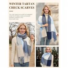 Women Shawls - 藍白 - 查看 4