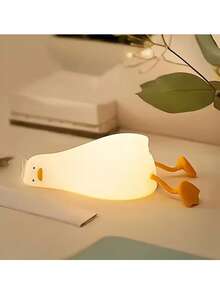 Luz nocturna de pato linda recargable por USB, con temperatura de color y brillo ajustables, adecuada para dormitorio, oficina u otras decoraciones de habitación y regalos festivos - blanco cálido - Ver 11