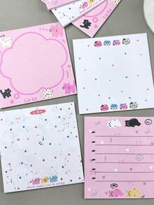 80张/套 粉色布丁小猫便签本，可爱办公便签，手撕装饰文具