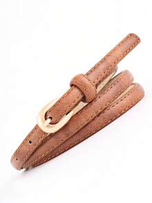 حزام رفيع جديد للنساء 1/2 قطعة، حزام زخرفي عملي لفستان أو قميص، إبزيم إبرة، حزام متعدد الاستخدامات للملابس اليومية والعمل - متعدد الألوان - مشاهدة 4