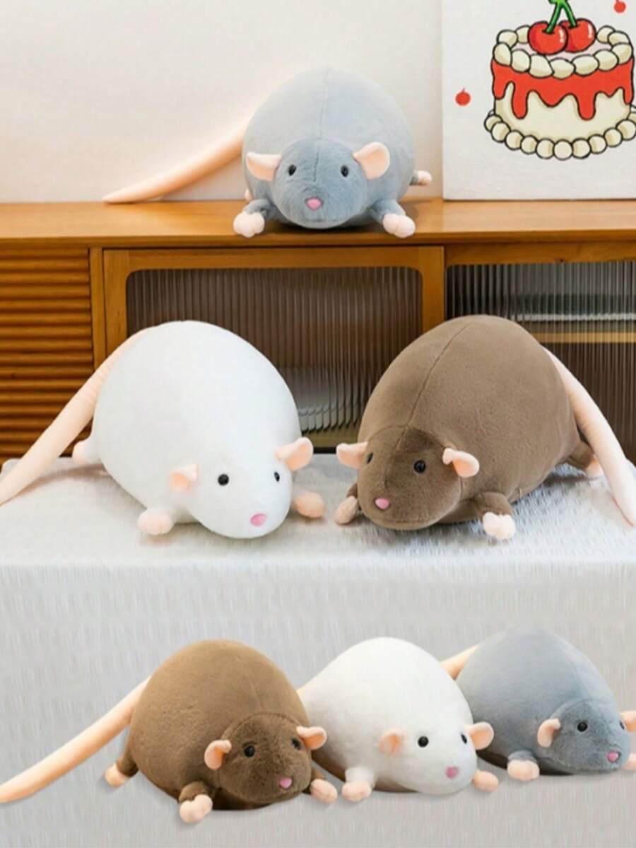 Jolie poupée de souris en peluche réaliste, peluche douce, décoration de bureau, décoration de fête et d'événement, accessoire de farce, cadeau amusant pour enfants et adultes, cadeau d'anniversaire, idéal pour les farces d'Halloween, peluche adorable convenant à diverses occasions